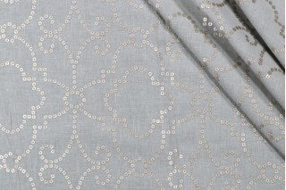 Dena Home Wow Factor Embroidered Drapery Fabric in Moonstone 