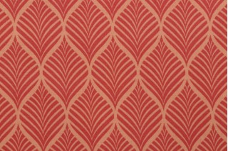 Richloom Fenbrook Printed Polyester Outdoor Fabric in Coral 