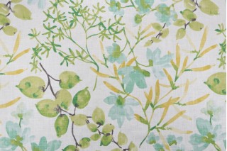 Braemore Gazebo Printed Linen Blend Drapery Fabric in Citrus