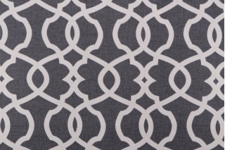 Magnolia Home Trellis Printed Cotton Drapery Fabric in Granite 
