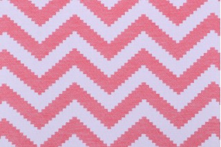 Chevron Woven Outdoor Fabric in Pink 