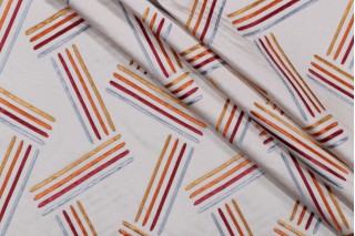 Cayson Embroidered Decorator Fabric in Sunset 