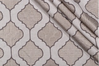 Valiant Fabrics Sonora Embroidered Drapery Fabric in Fawn 