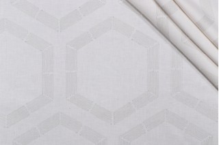 Valiant Fabrics Elixir Embroidered Drapery Fabric in Stone 