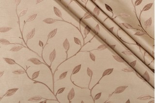 Valiant Fabrics Capri Embroidered Drapery Fabric in Wheat 