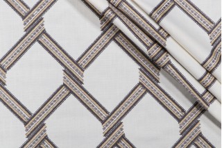 Valiant Fabrics Cairo Embroidered Drapery Fabric in Graphite 