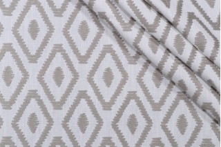 Valiant Fabrics Canyon Embroidered Drapery Fabric in Pewter 