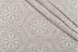 Valiant Fabrics Alpine Embroidered Drapery Fabric in Linen 