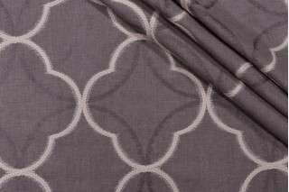 Valiant Fabrics Tempo Embroidered Drapery Fabric in Graphite