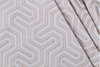 PK Lifestyles Cayden Embroidered Drapery Fabric in Sand
