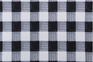 PK Lifestyles Painterly Plaid Printed Polyester Outdoor Fabric in Ebony