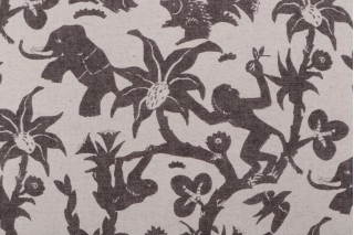Novogratz Monkey Business Printed Drapery Fabric in Onyx