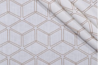 Valiant Fabrics Optic Embroidered Drapery Fabric in Natural