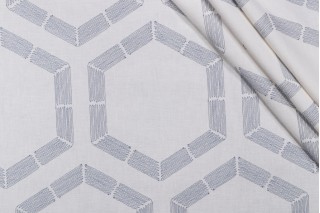 Valiant Fabrics Elixir Embroidered Drapery Fabric in Nautic