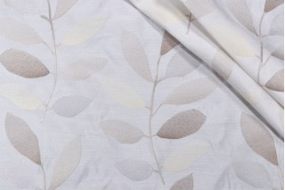 Valiant Fabrics Emily Embroidered Drapery Fabric in Vanilla