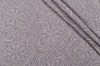Valiant Fabrics Alpine Embroidered Drapery Fabric in Grey