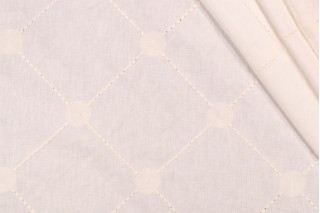 Kelly Ripa Home Fanfare Embroidery Drapery Fabric in Frost