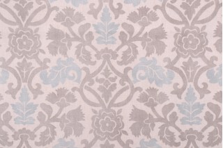 Waverly Anika Printed Cotton Drapery Fabric in Spa
