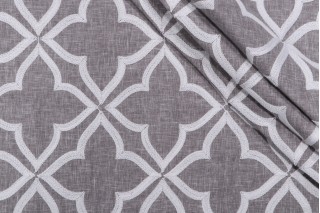 Valiant Fabrics Deco Embroidered Drapery Fabric in Gray 