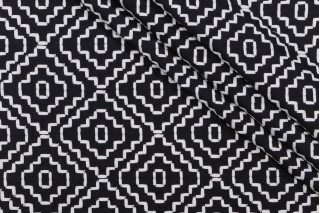 Valiant Fabrics Cascade Embroidered Drapery Fabric in Black 