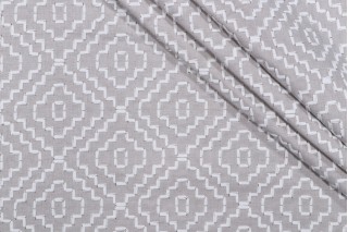 Valiant Fabrics Cascade Embroidered Drapery Fabric in Platinum 