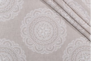 Valiant Fabrics Mandala Embroidered Drapery Fabric in Linen 
