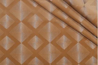 Valiant Fabrics Regent Embroidered Velvet Decorator Fabric in Ore 