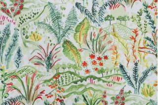 Hamilton Hillside Printed Cotton Drapery Fabric in Spring 