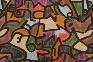 Hamilton Zagar Embroidered Drapery Fabric in Chocolate 