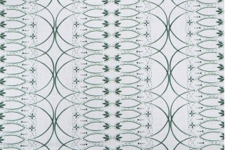 Hamilton Hubble Printed Cotton Drapery Fabric in Emerald 