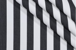 SunReal Patio Stripe Woven Solution Dyed Acrylic Outdoor Fabric in Black 