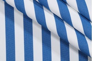 SunReal Patio Stripe Woven Solution Dyed Acrylic Outdoor Fabric in Pacific Blue 