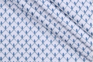 PK Lifestyles Picot Embroidered Drapery Fabric in Porcelain 
