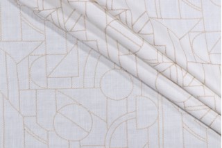 PK Lifestyles Building Blocks Embroidered Drapery Fabric in Twine 