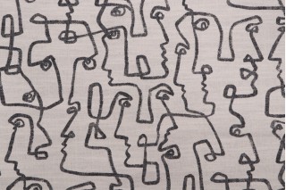 PK Lifestyles Gestures Printed Drapery Fabric in Charcoal 