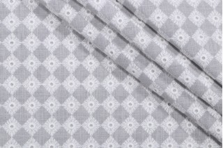 PK Lifestyles Encore Embroidered Drapery Fabric in Sterling 