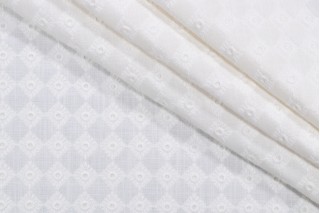 PK Lifestyles Encore Embroidered Drapery Fabric in Snow 