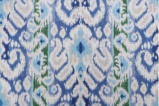 PK Lifestyles Silk Road Printed Cotton Drapery Fabric in Blueberry 