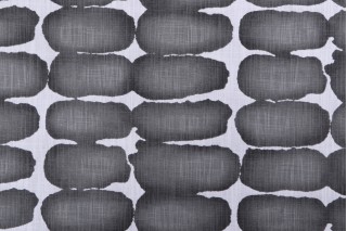 Premier Prints Shibori Dot Printed Cotton Drapery Fabric in Charcoal 