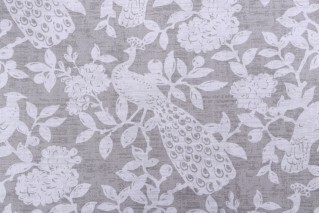 Magnolia Home Birdsong Printed Cotton Drapery Fabric in Pearl 