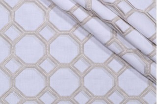 Belen Embroidered Drapery Fabric in Mica