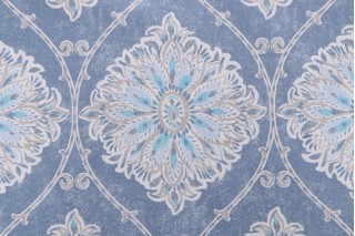 Magnolia Home Leverett Printed Cotton Drapery Fabric in Denim 
