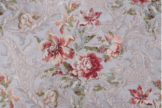 Waverly Fresco Flourish Printed Cotton Drapery Fabric in Jewel