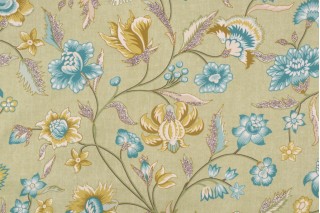Kaufmann Marseille Printed Cotton Twill Drapery Fabric in Apple