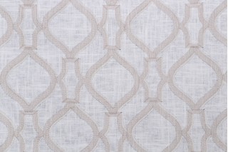 Malden Embroidered Drapery Fabric in Linen