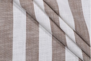 Bella Dura Bistro Stripe Woven Polyolefin Outdoor Fabric in Toffee 
