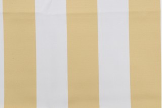 Bella Dura Home Cabana Stripe Woven Polyester Outdoor Fabric in Buttercream