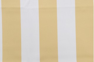 Bella Dura Home Cabana Stripe Woven Polyester Outdoor Fabric in Buttercream