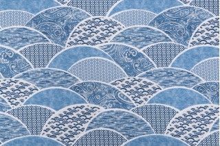 Regal Fabrics Wavelength Printed Polyester Drapery Fabric in Indigo