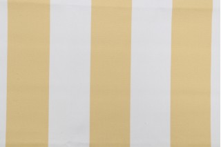 Bella Dura Home Cabana Stripe Woven Polyester Outdoor Fabric in Buttercream